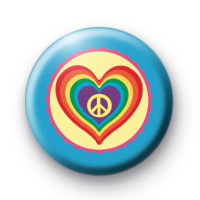Peace Love Hearts and Rainbows Badge