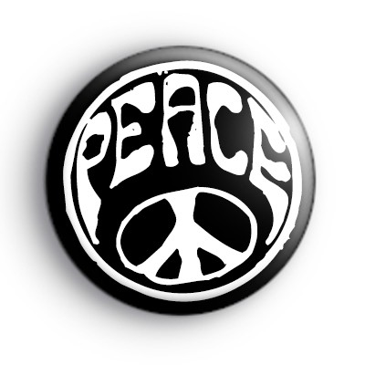 1960s Bright White Peace Badge