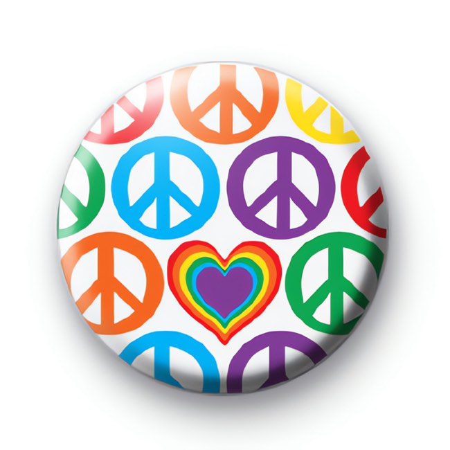 Peace Symbols and Love Badge