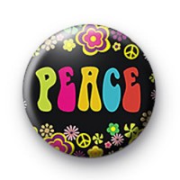 Cute Floral Peace Badge