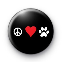 Peace Love Pets Button Badges