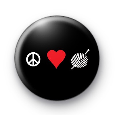 Peace Love Knitting 2 badge