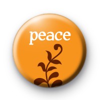 Orange Peace Pin Badge
