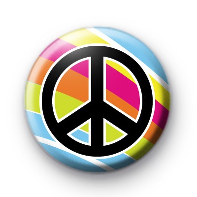 Bright Rainbow Peace Pin Badge