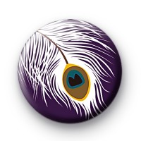 Peacock Feather Button Badge