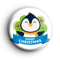 Classic Winter Penguin Merry Christmas Badge