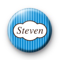 Bright Blue Stripey Personalised Name Badge