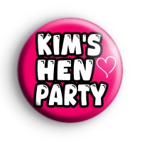 Bright Pink Custom Cute Hen Party Badges