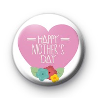 Pink Heart Happy Mothers Day Badge