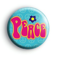 Pink and Blue Retro Peace Badge thumbnail