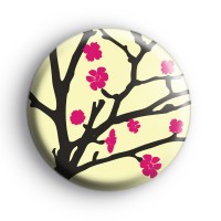 Pink Flower Blossom Badge