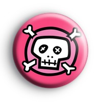 Cute Pink Skull Badge