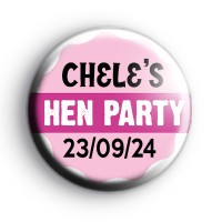 Pretty Pink Banner Hen Party Badge