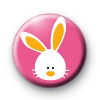Pink and White Easter Bunny Badge