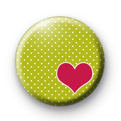 Pink and Green Love Heart Badge