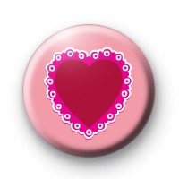 Pink and Red Valentines Heart Badge