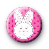 Sweet white and pink bunny badge
