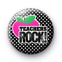 Pink and Black Teachers Rock badges