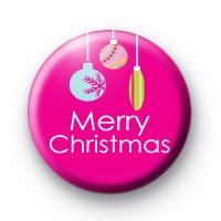 Bright Pink Merry Christmas Badge