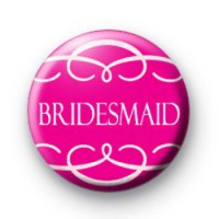 Pink Bridesmaid Swirl Badges