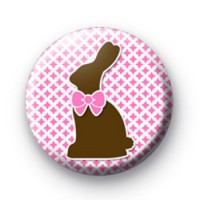 Pink Choccy Bunny Badge