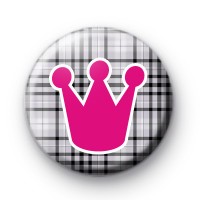 Pink Crown Button Badges