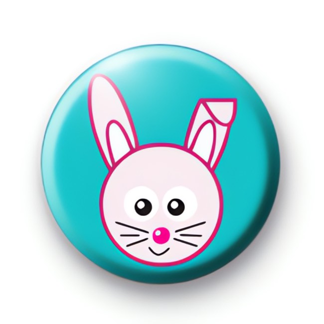 Cute Pink Easter Bunny Badges