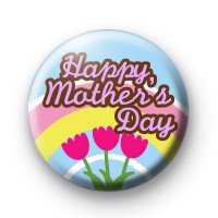 Happy Mothers Day Pink Flowers Badge thumbnail