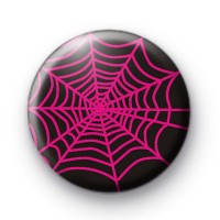 Pink Halloween Spiders Web Badge