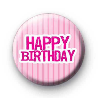 Pink Happy Birthday Badge