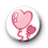 Pink Love Heart Balloon Badges