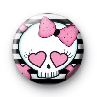 Love Heart Punk Rock Skull Badge