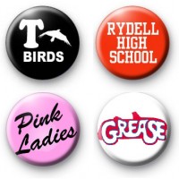 Set of 4 Grease Button Badges