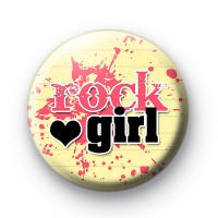 Pink Love Rock Girl Button Badges