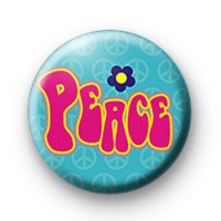 Pink retro peace badge