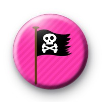 Pink and Black Pirate Flag Badge