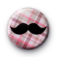 Pink Plaid Pattern Movember Tash badge