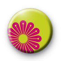 Pink Floral POP Pin Badge