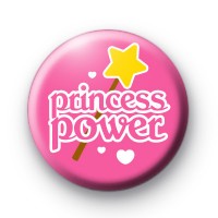 Pink Princess Power Button Badge
