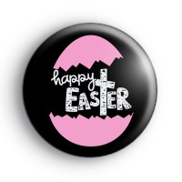 Pink Religious Happy Easter Badge