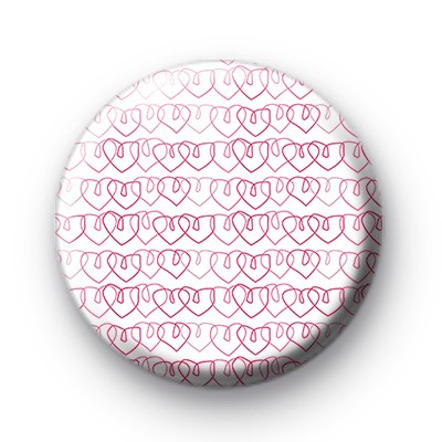 Pink Scribble Love Hearts Badge medium