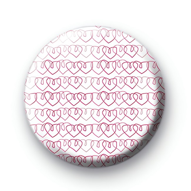 Pink Scribble Love Hearts Badge