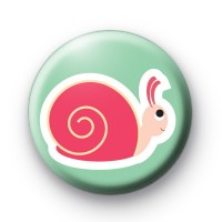 Pink Snail Button Badge