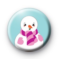 Snowman Pink Gloves & Scarf badges
