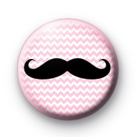 Pink Zig Zag Moustache Pin Badges thumbnail