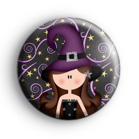 Purple Halloween Witch Badge