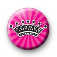 Cute Pink Princess Crown Button Badge