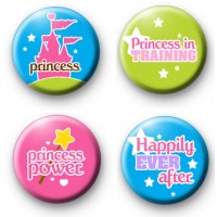 Set of 4 Princess Button Badges thumbnail