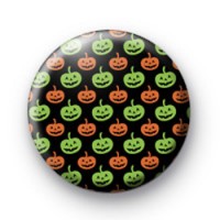 Orange & Green Pumpkin Pattern Badge