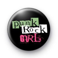 Punk Rock Girl Button Badge